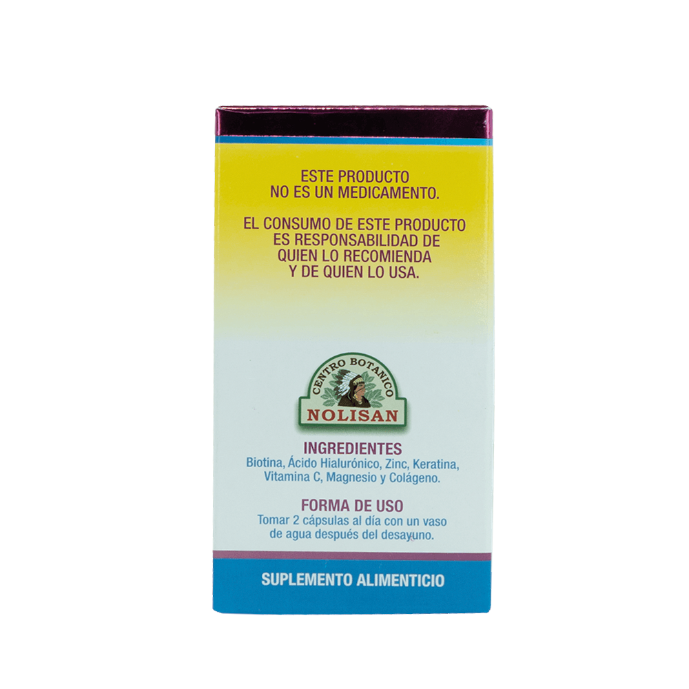 Biotina con Colágeno, Zinc y Ácido Hialurónico – Suplemento alimenticio – 60 cápsulas – Cabello, piel y uñas saludables - Image 3