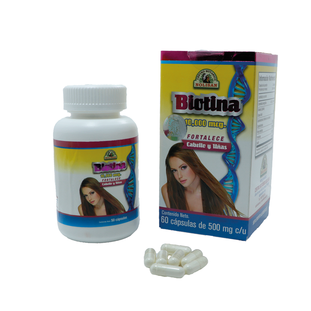 Biotina con Colágeno, Zinc y Ácido Hialurónico – Suplemento alimenticio – 60 cápsulas – Cabello, piel y uñas saludables