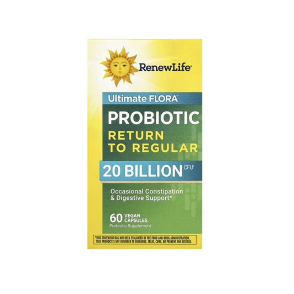 Ultimate Flora. Probióticos regreso a la normalidad 20 mil millones unidades formadoras de colonias (CFU).